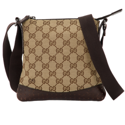 GG Crossbody, Canvas/Leather, Beige/Brown, 214397, DB, 2*